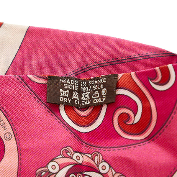 エルメス ツイリー ピンク シルク スカーフ レディース HERMES 【中古】