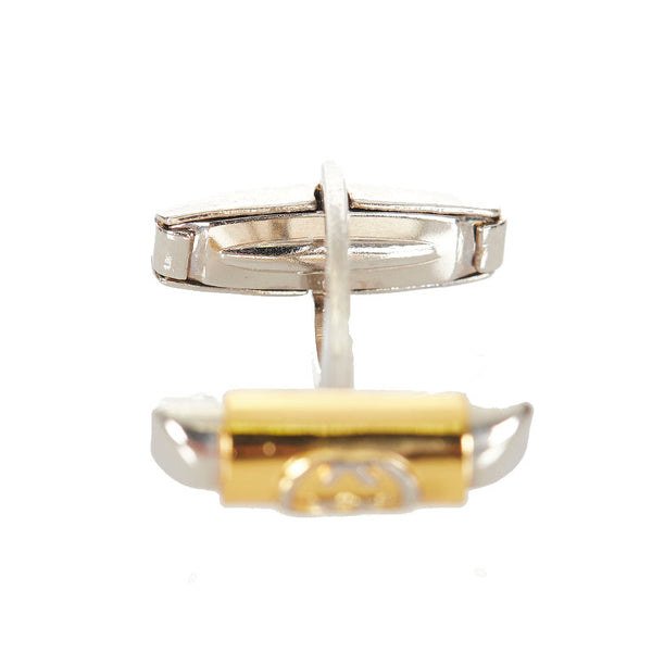 グッチ ゴールド シルバー メッキ メタル スーキー カフス メンズ GUCCI 【中古】