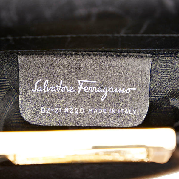 サルヴァトーレフェラガモ BZ-21 8220 ブラック レザー ハンドバッグ レディース Salvatore Ferragamo 【中古】