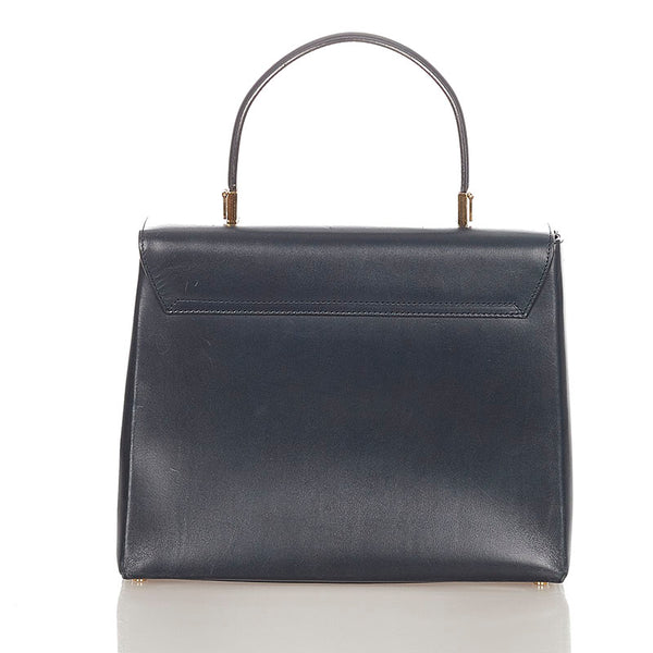 サルヴァトーレフェラガモ ガンチーニ   AF-21 8657 ダークネイビー レザー ハンドバッグ ショルダーバッグ 2way レディース Salvatore Ferragamo 【中古】