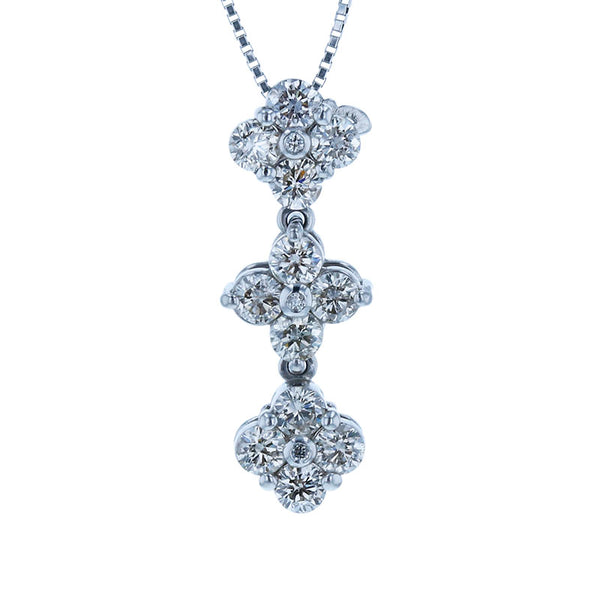 Pt900 プラチナ Pt850 プラチナ ダイヤ1.00ct ネックレス レディース 【中古】