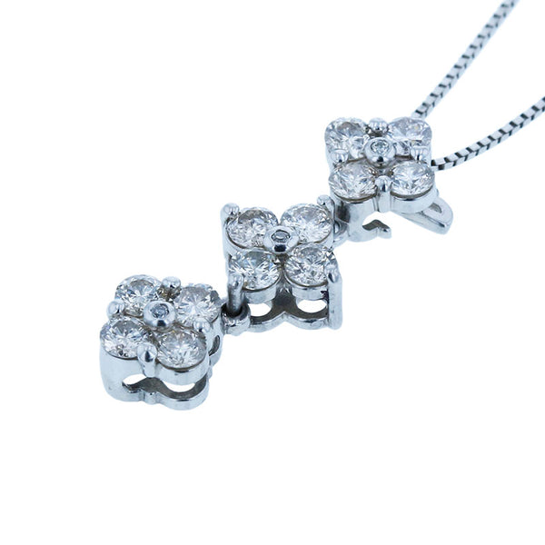 Pt900 プラチナ Pt850 プラチナ ダイヤ1.00ct ネックレス レディース 【中古】