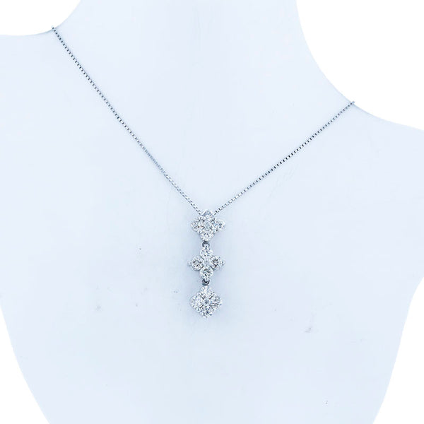 Pt900 プラチナ Pt850 プラチナ ダイヤ1.00ct ネックレス レディース 【中古】