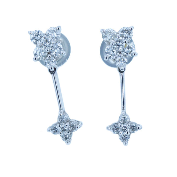 Pt900 プラチナ ダイヤ0.60ct ピアス レディース 【中古】