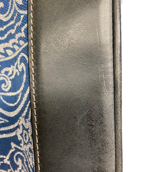 エトロ ペイズリー 1G127-1990 ブルー キャンバス ハンドバッグ レディース ETRO 【中古】