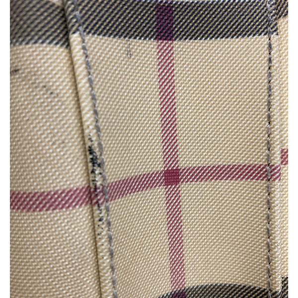 バーバリー ノバチェック ブラウン PVC レザー ショルダーバッグ レディース BURBERRY 【中古】