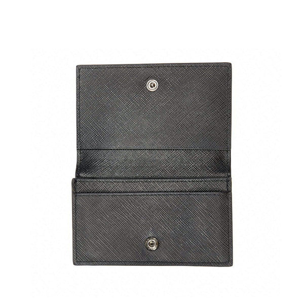 プラダ ブラック ネイビー レザー サフィアーノ カードケース メンズ PRADA 【中古】