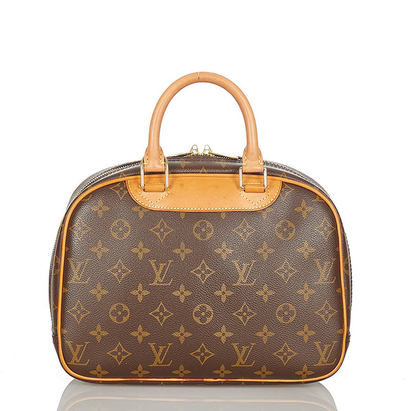 ルイ ヴィトン モノグラム トゥルーヴィル M42228 ブラウン レザー PVC ハンドバッグ レディース LOUIS VUITTON 【中古】