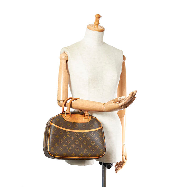 ルイ ヴィトン モノグラム トゥルーヴィル M42228 ブラウン レザー PVC ハンドバッグ レディース LOUIS VUITTON 【中古】