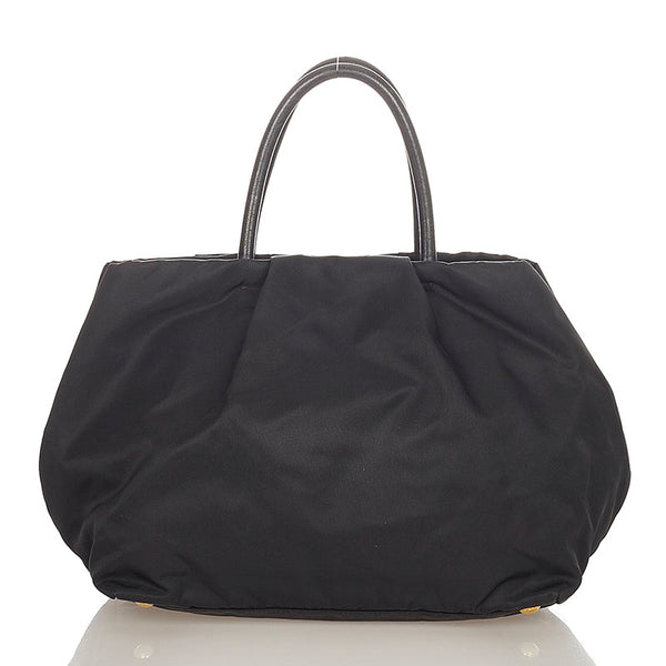 プラダ BN1601 ブラック ナイロン レザー ハンドバッグ レディース PRADA 【中古】