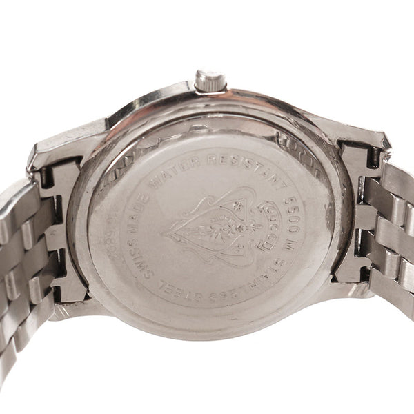 グッチ 5500M シルバー ステンレススチール 腕時計 メンズ GUCCI クオーツ ホワイト文字盤 【中古】
