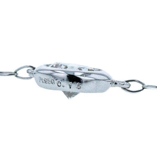 Pt950 プラチナ Pt850 プラチナ ダイヤ0.15ct 一粒 ネックレス レディース 【中古】