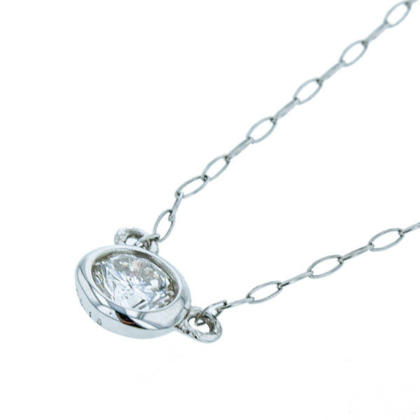 Pt950 プラチナ Pt850 プラチナ ダイヤ0.15ct 一粒 ネックレス レディース 【中古】