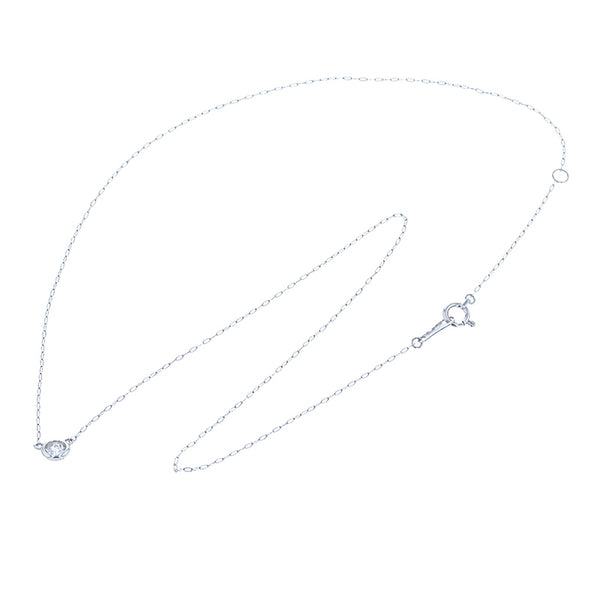 Pt950 プラチナ Pt850 プラチナ ダイヤ0.15ct 一粒 ネックレス レディース 【中古】