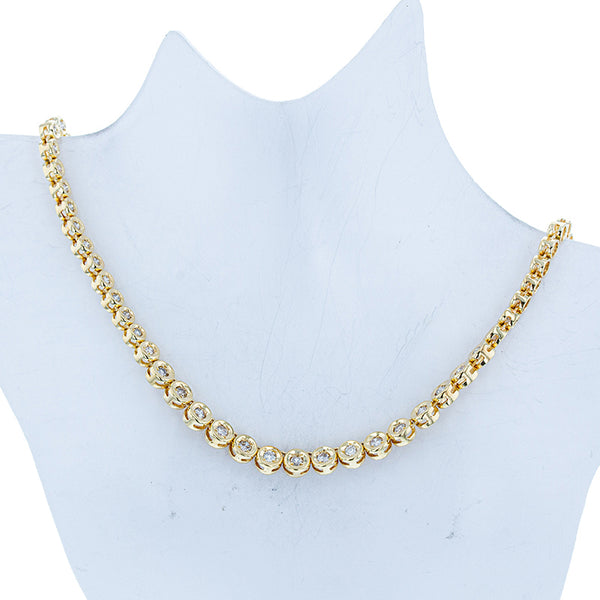 K18YG イエローゴールド ダイヤ2.00ct ネックレス レディース 【中古】