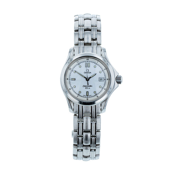 オメガ シーマスター 腕時計 2501.20 クオーツ ホワイト文字盤 ステンレススチール メッキ レディース OMEGA 【中古】