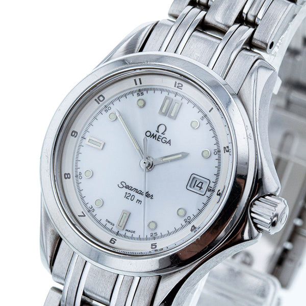 オメガ シーマスター 腕時計 2501.20 クオーツ ホワイト文字盤 ステンレススチール メッキ レディース OMEGA 【中古】