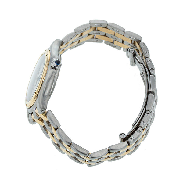 カルティエ パンテール クーガーSM コンビ シルバー ゴールド  メタル メッキ 腕時計 レディース CARTIER クオーツ アイボリー文字盤 【中古】