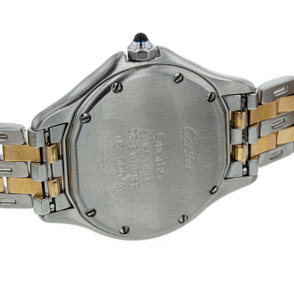 カルティエ パンテール クーガーSM コンビ シルバー ゴールド  メタル メッキ 腕時計 レディース CARTIER クオーツ アイボリー文字盤 【中古】