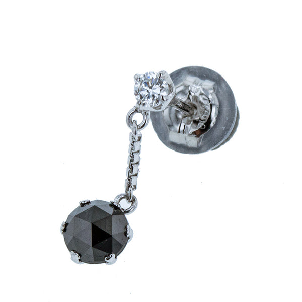 Pt900 プラチナ ブラックダイヤ ダイヤ0.04ct×2 ピアス レディース 【中古】