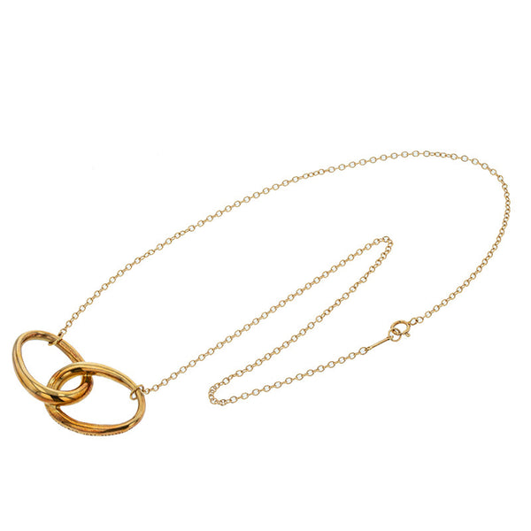 ティファニー K18YG イエローゴールド ダブルループ ネックレス レディース TIFFANY&Co. 【中古】