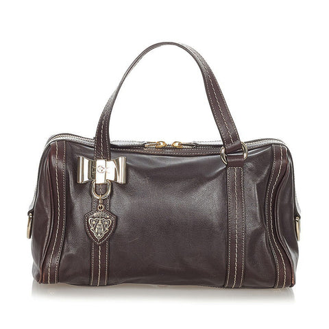 グッチ ドゥケッサライン 181487 ブラウン レザー ハンドバック ミニボストン レディース GUCCI 【中古】