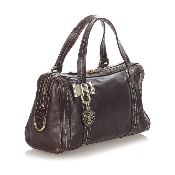 グッチ ドゥケッサライン 181487 ブラウン レザー ハンドバック ミニボストン レディース GUCCI 【中古】