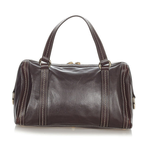 グッチ ドゥケッサライン 181487 ブラウン レザー ハンドバック ミニボストン レディース GUCCI 【中古】