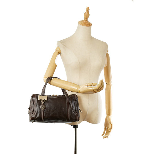 グッチ ドゥケッサライン 181487 ブラウン レザー ハンドバック ミニボストン レディース GUCCI 【中古】