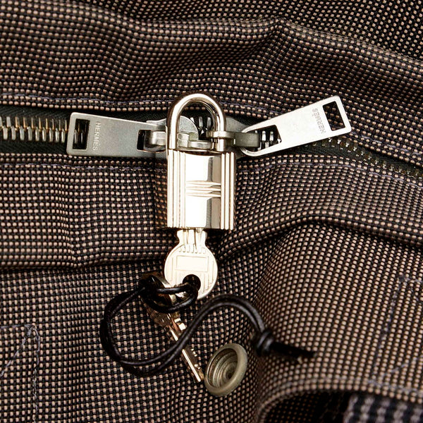 エルメス エールライン MM グレー キャンバス トートバッグ レディース HERMES 【中古】