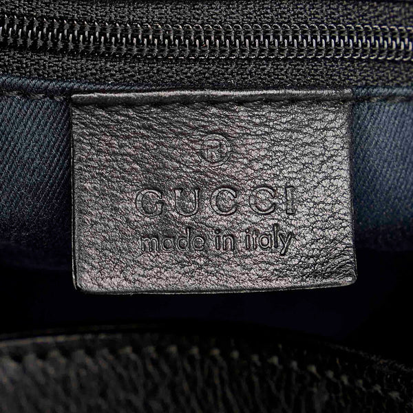グッチ GGキャンバス　 101975 ブラック グレー キャンバス レザー ワンショルダーバッグ レディース GUCCI 【中古】