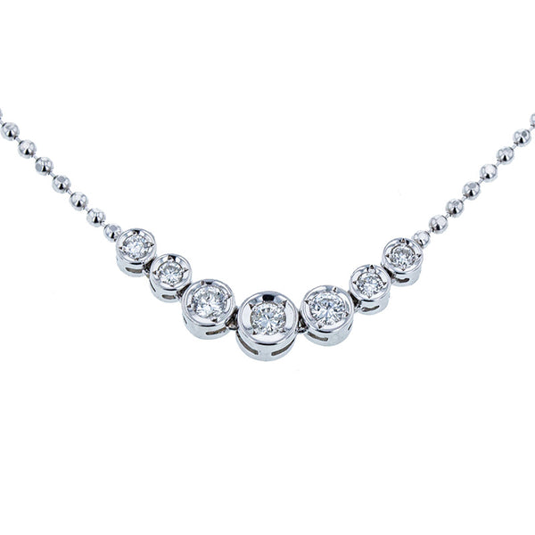 Pt850 プラチナ ダイヤ0.30ct ネックレス レディース 【中古】