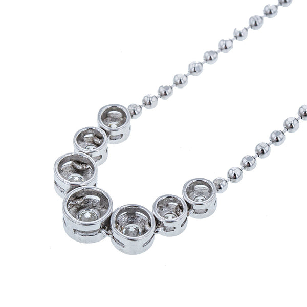 Pt850 プラチナ ダイヤ0.30ct ネックレス レディース 【中古】