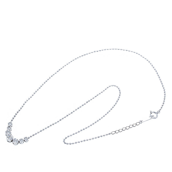 Pt850 プラチナ ダイヤ0.30ct ネックレス レディース 【中古】