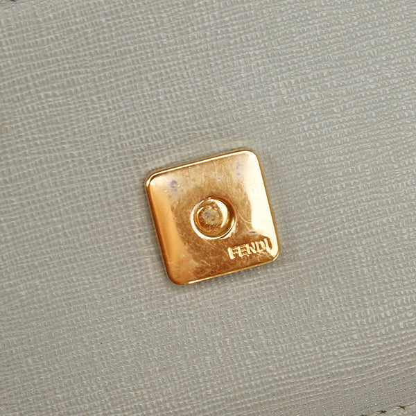 フェンディ モンスター 8M0346 ライトピンク ライトグレー レザー ウォレットチェーン レディース FENDI 【中古】