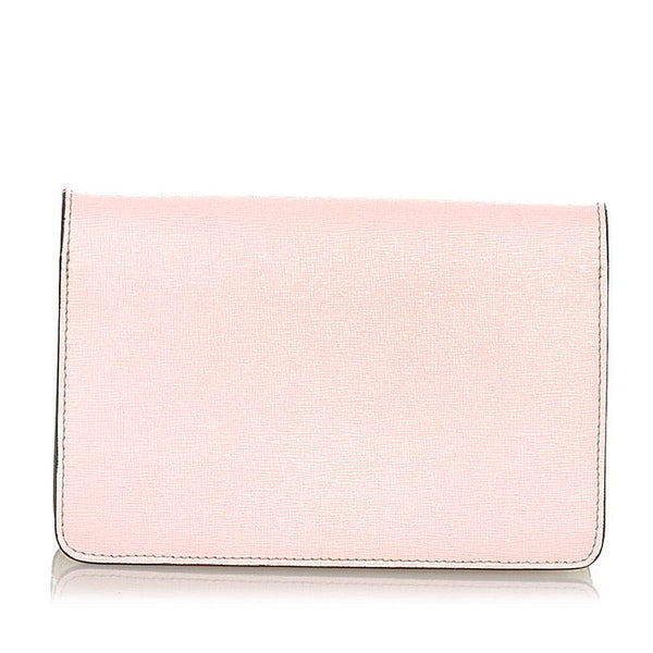フェンディ モンスター 8M0346 ライトピンク ライトグレー レザー ウォレットチェーン レディース FENDI 【中古】
