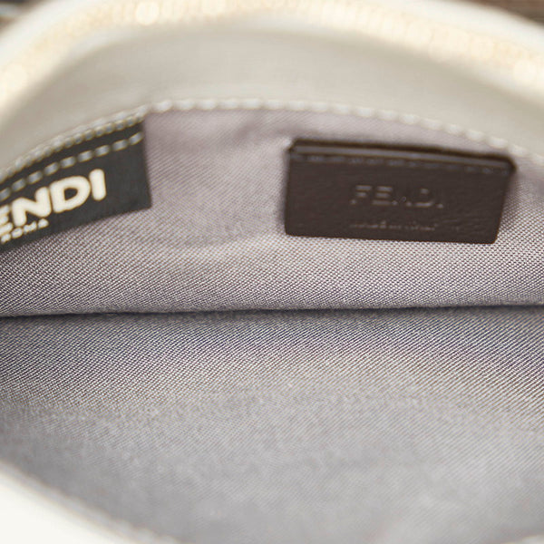 フェンディ モンスター 8M0346 ライトピンク ライトグレー レザー ウォレットチェーン レディース FENDI 【中古】