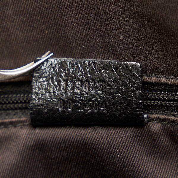 グッチ GGキャンバス 113017 ブラック キャンバス レザー トートバッグ レディース GUCCI 【中古】