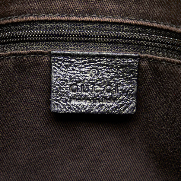 グッチ GGキャンバス 113017 ブラック キャンバス レザー トートバッグ レディース GUCCI 【中古】