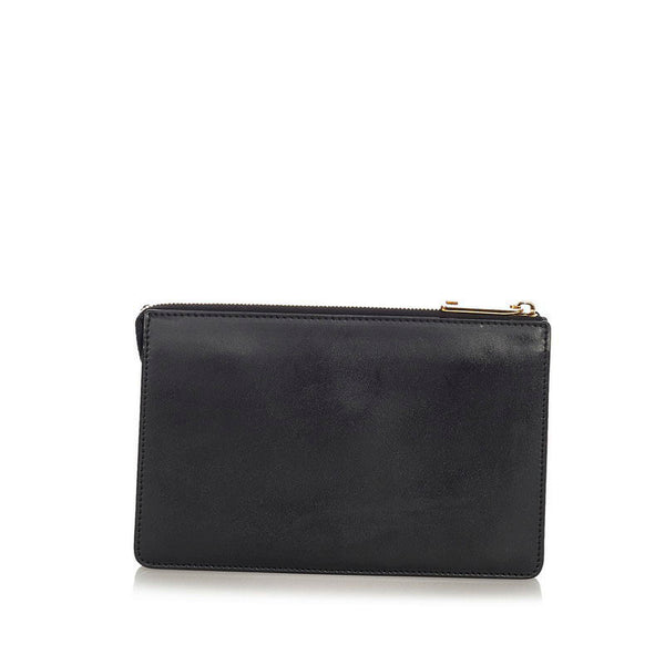 フェンディ モンスター 7VA350 ブラック ゴールド レザー クラッチバッグ メンズ FENDI 【中古】