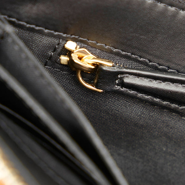 フェンディ モンスター 7VA350 ブラック ゴールド レザー クラッチバッグ メンズ FENDI 【中古】