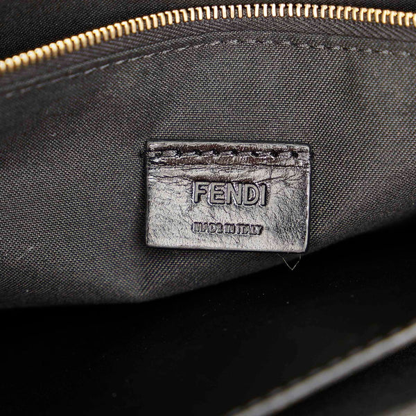 フェンディ モンスター 7VA350 ブラック ゴールド レザー クラッチバッグ メンズ FENDI 【中古】