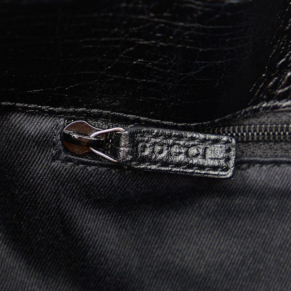 グッチ GGキャンバス 107757 ブラック キャンバス レザー ハンドバッグ レディース GUCCI 【中古】