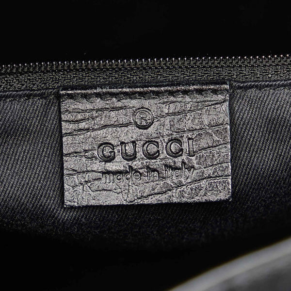 グッチ GGキャンバス 107757 ブラック キャンバス レザー ハンドバッグ レディース GUCCI 【中古】