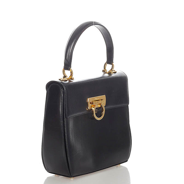 サルヴァトーレフェラガモ ガンチーニ AK 4192 ブラック レザー ハンドバッグ ショルダーバッグ2way レディース Salvatore Ferragamo 【中古】