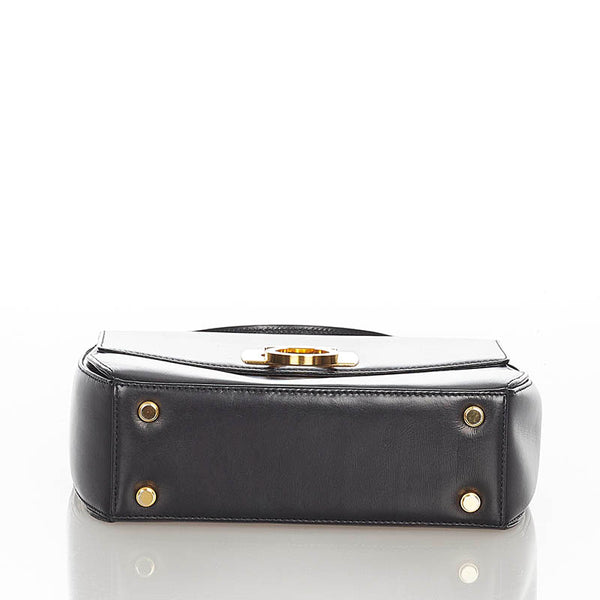 サルヴァトーレフェラガモ ガンチーニ AK 4192 ブラック レザー ハンドバッグ ショルダーバッグ2way レディース Salvatore Ferragamo 【中古】