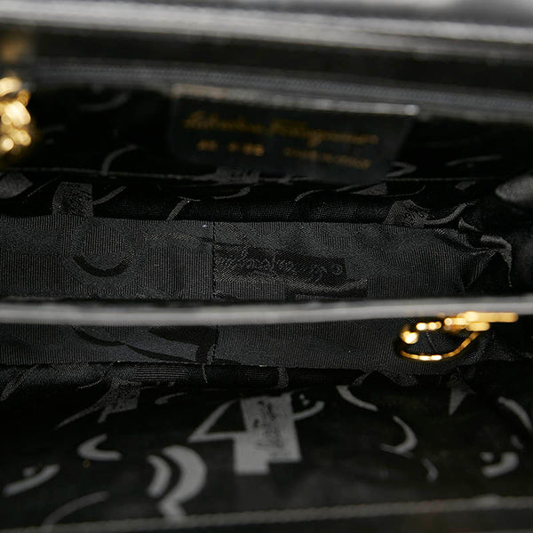 サルヴァトーレフェラガモ ガンチーニ AK 4192 ブラック レザー ハンドバッグ ショルダーバッグ2way レディース Salvatore Ferragamo 【中古】