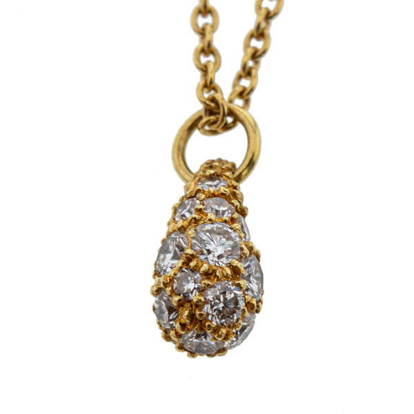ティファニー K18 ゴールド ダイヤモンド ティアドロップ K18 ダイヤ ネックレス レディース TIFFANY&Co. 【中古】