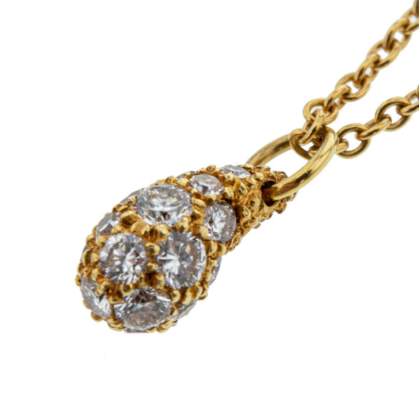 ティファニー K18 ゴールド ダイヤモンド ティアドロップ K18 ダイヤ ネックレス レディース TIFFANY&Co. 【中古】