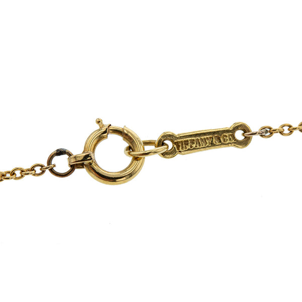 ティファニー K18 ゴールド ダイヤモンド ティアドロップ K18 ダイヤ ネックレス レディース TIFFANY&Co. 【中古】